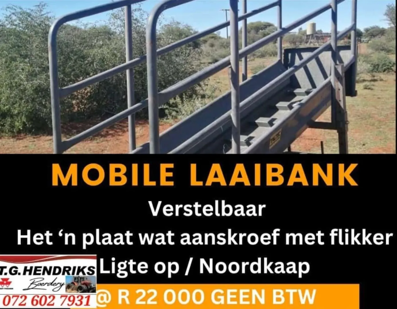 Mobile laaibank | Verstelbaar | T.G Hendriks boerdery