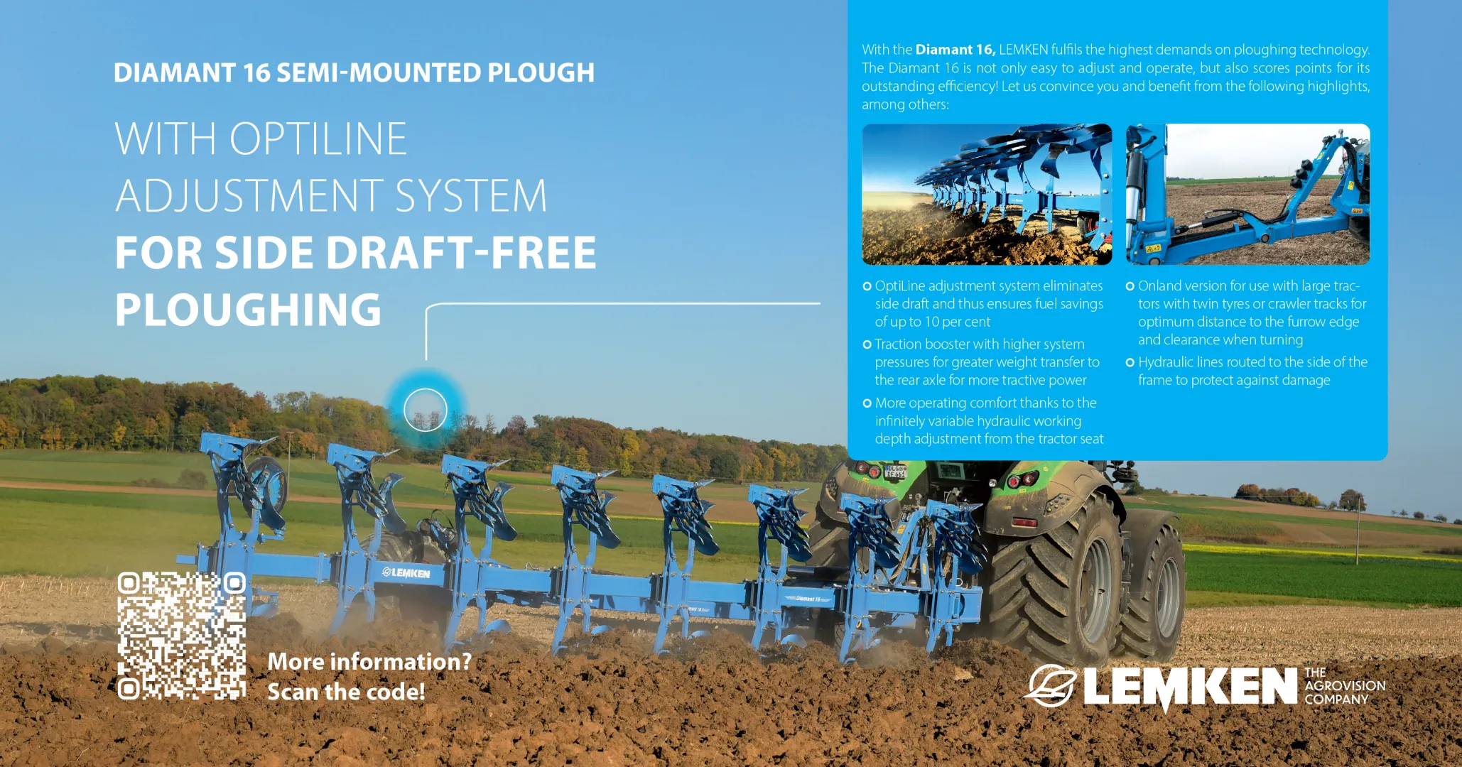 Diamant 16 semi-mounted plough | LEMKEN