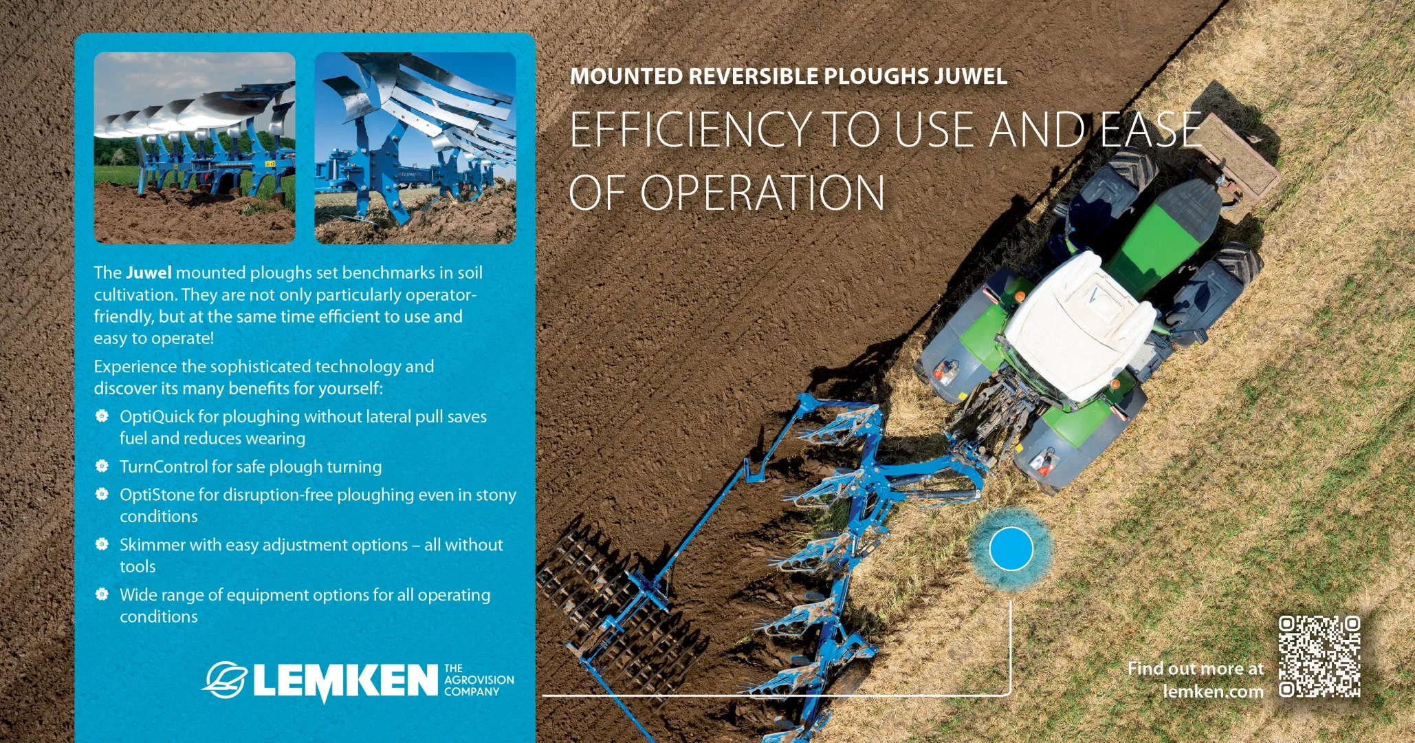 Juwel Mounted Reversible Plough | LEMKEN