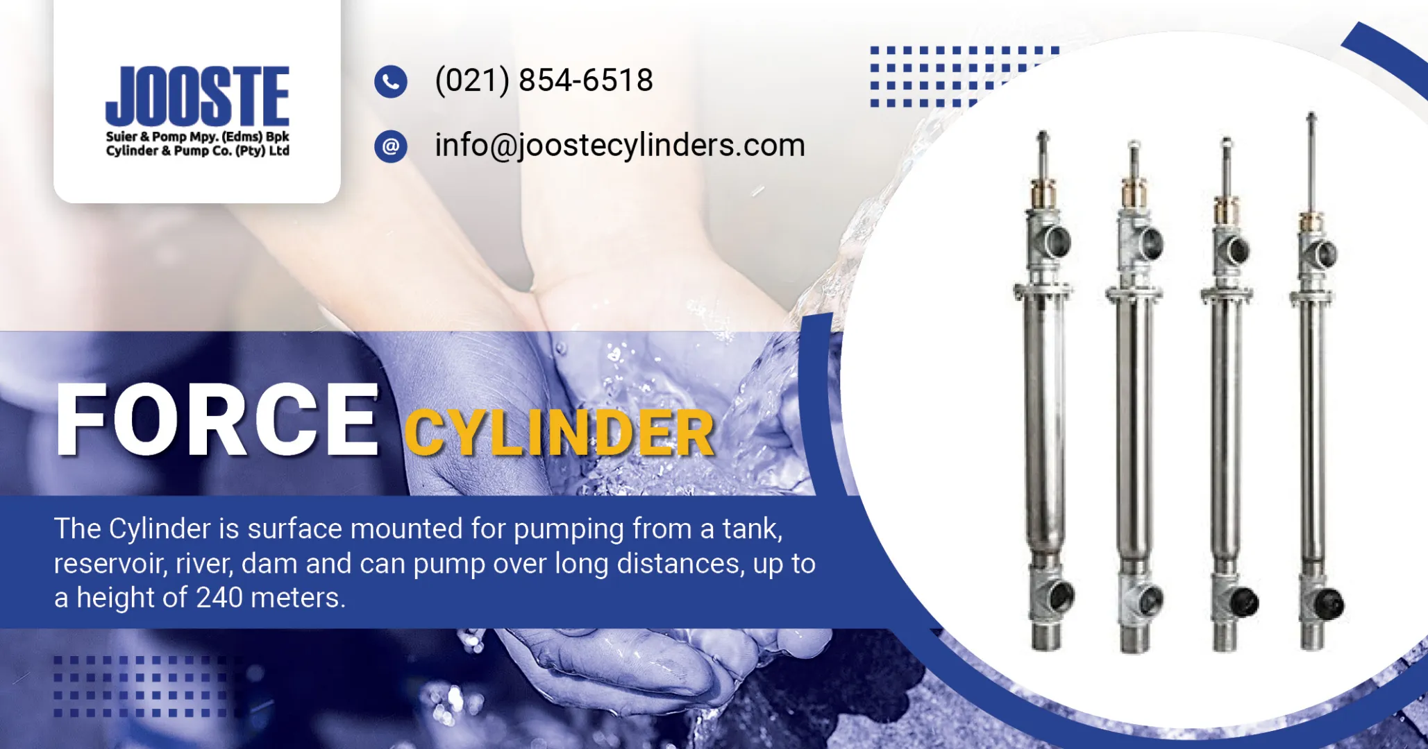 Force cylinder | Jooste Cylinder &amp; Pump Co. (PTY) Ltd