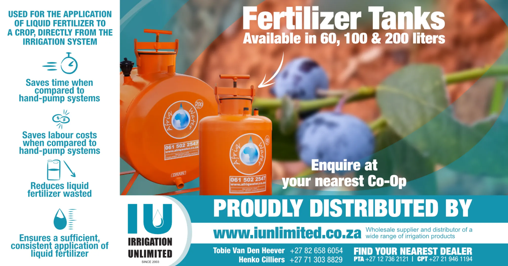 Fertilizer tanks | Irrigation Unlimited