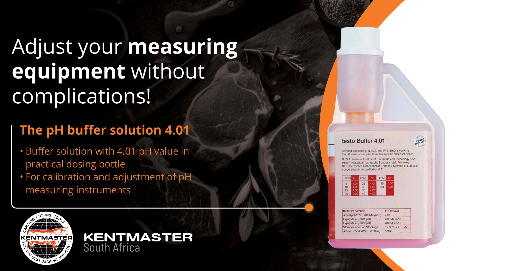 Adjust your measuring equipment without complications! | The pH buffer solution 4.01 | Kentmaster