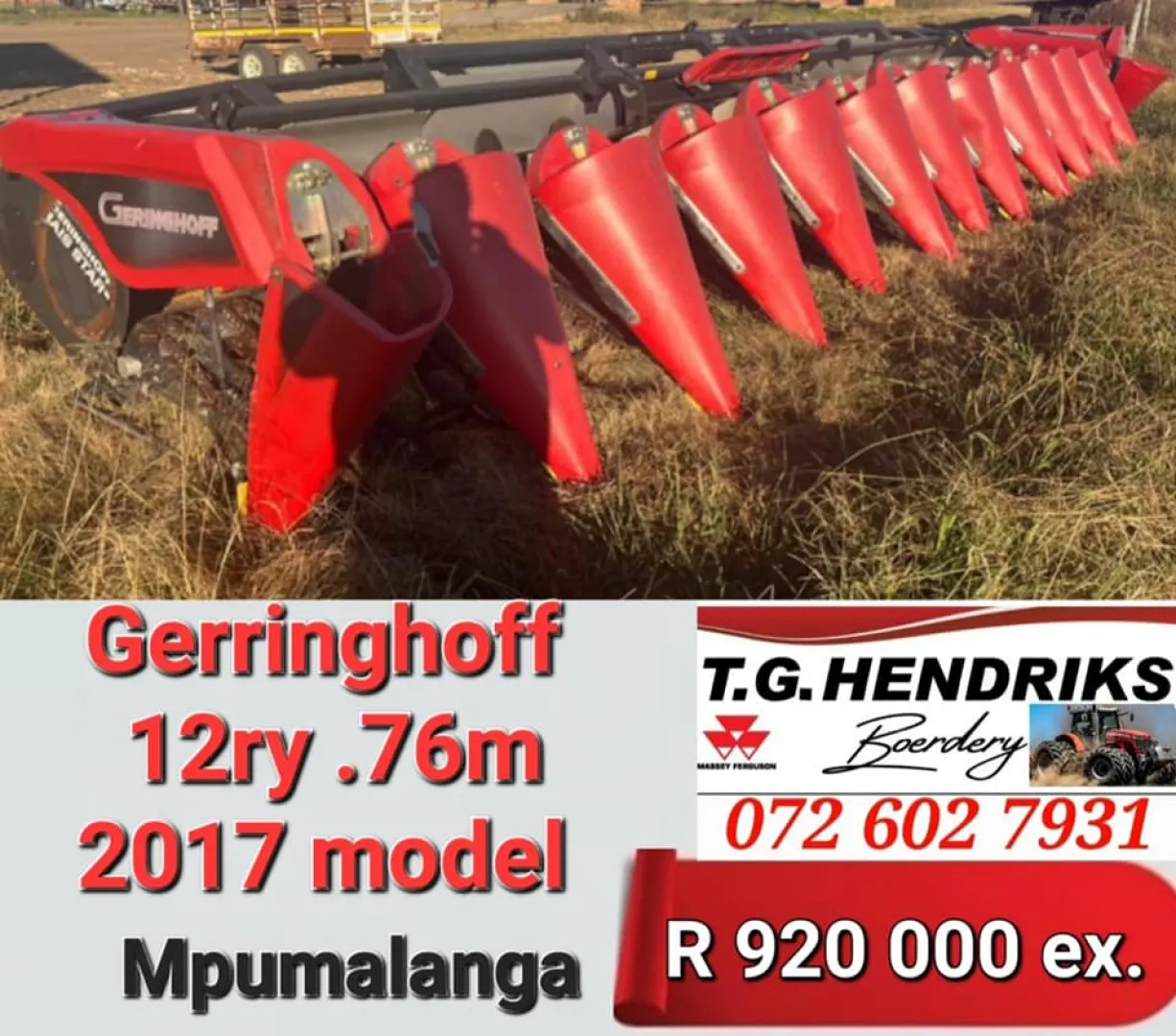 Gerringhoff 12 ry .76 m 2017 Model | T.G Hendriks boerdery