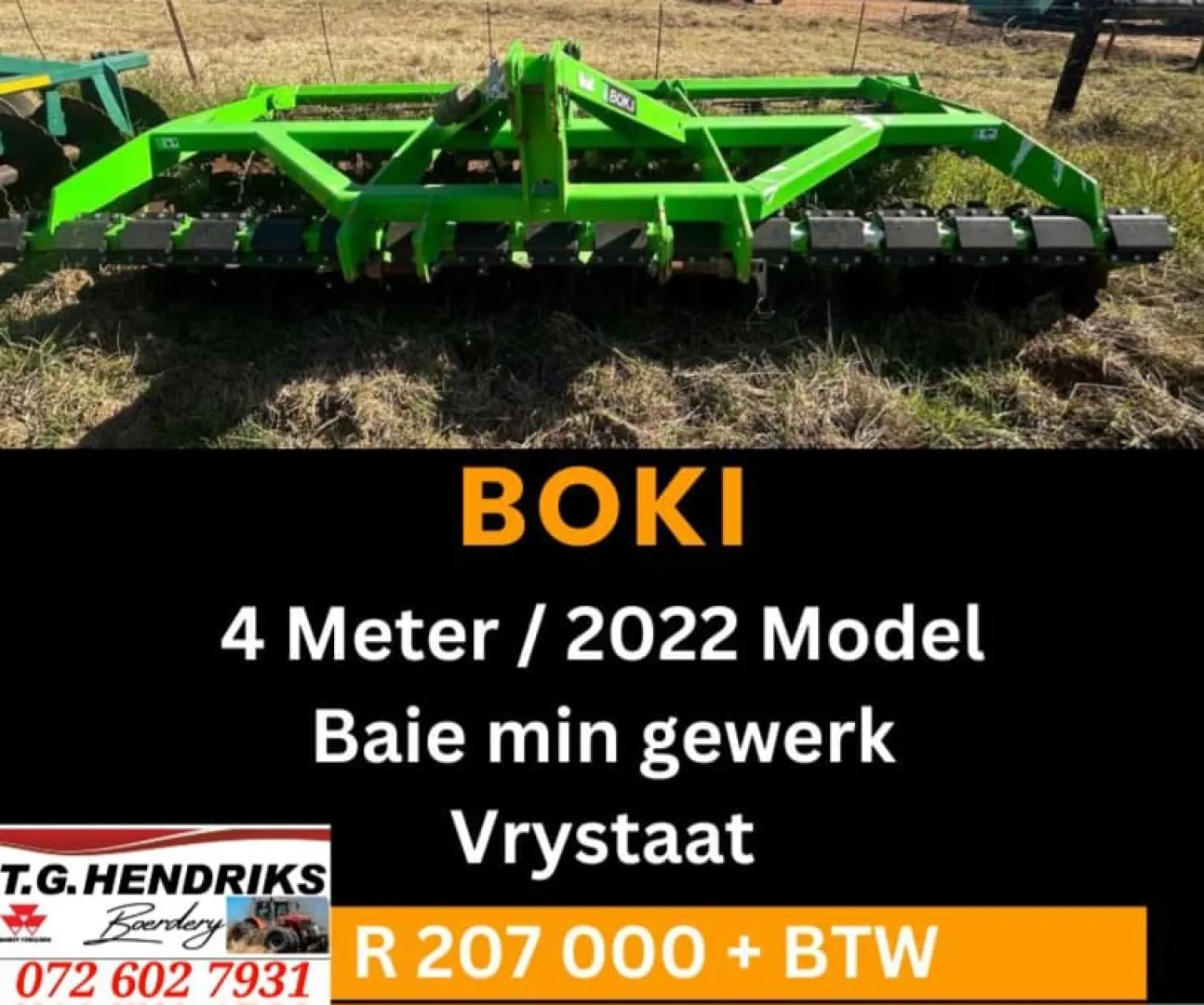 4-Meter BOKI 2022 Model | T.G Hendriks boerdery