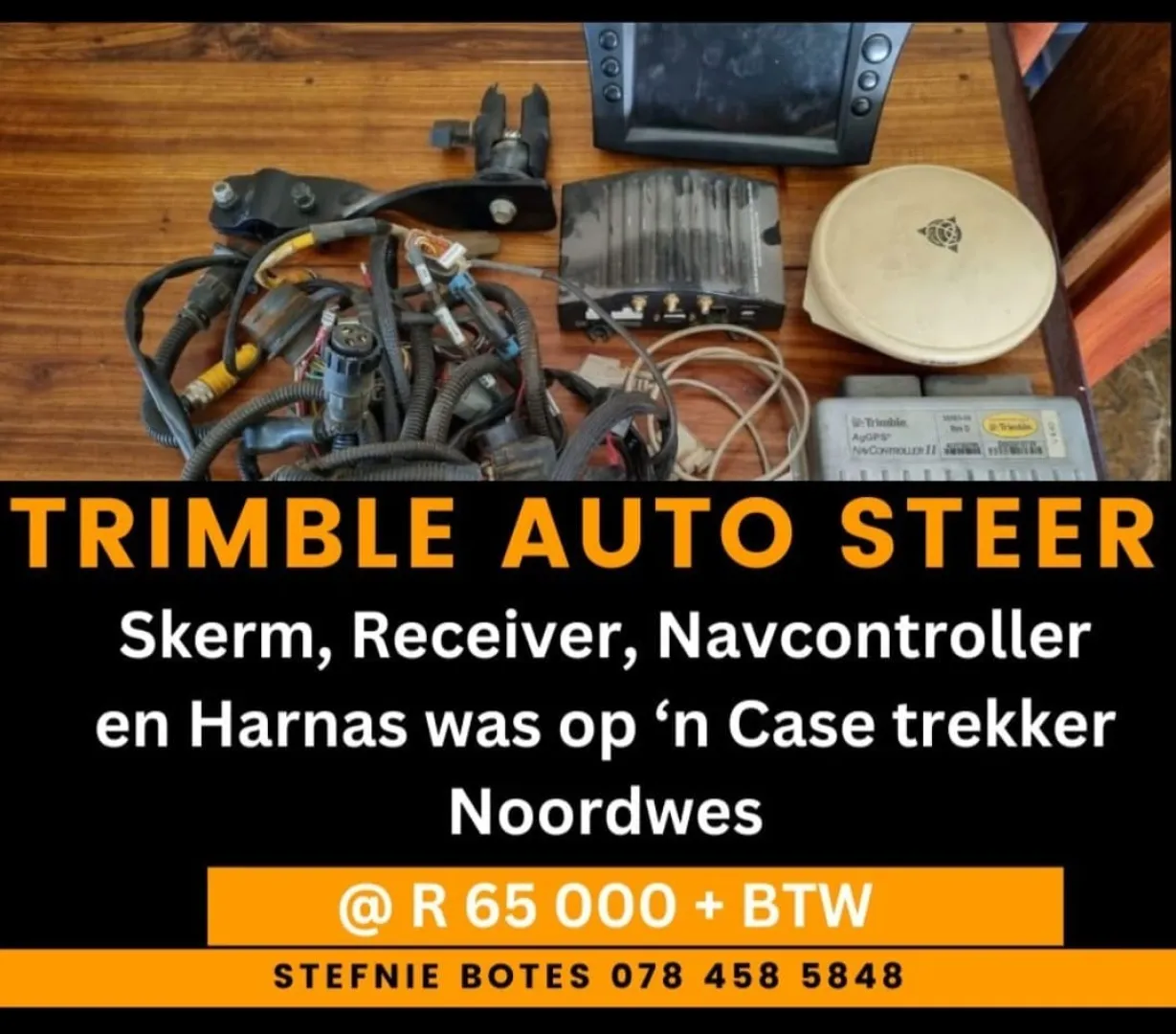 Trimble auto steer skerm, receiver, navcontroller en harnas | T.G Hendriks boerdery