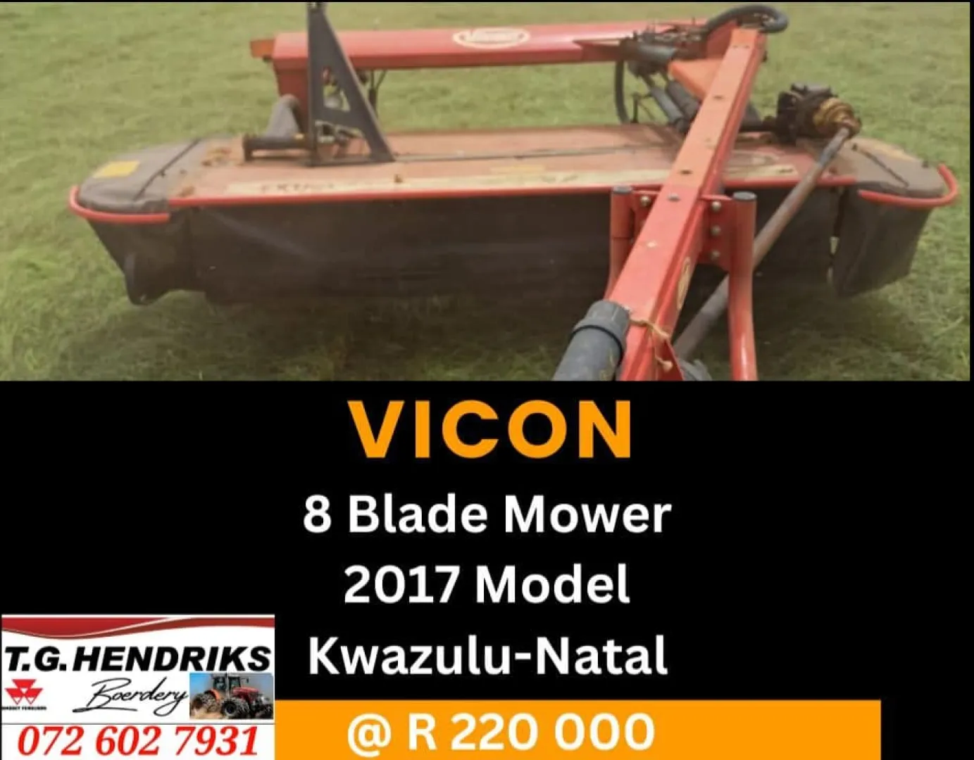 Vicon 8-Blade mower 2017 model | T.G Hendriks boerdery