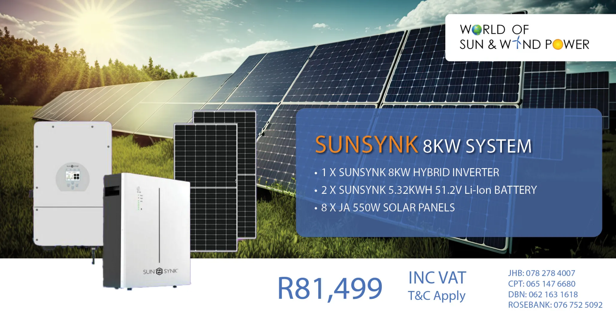 SUNSYNK 8KW system | World of Sun &amp; Wind Power