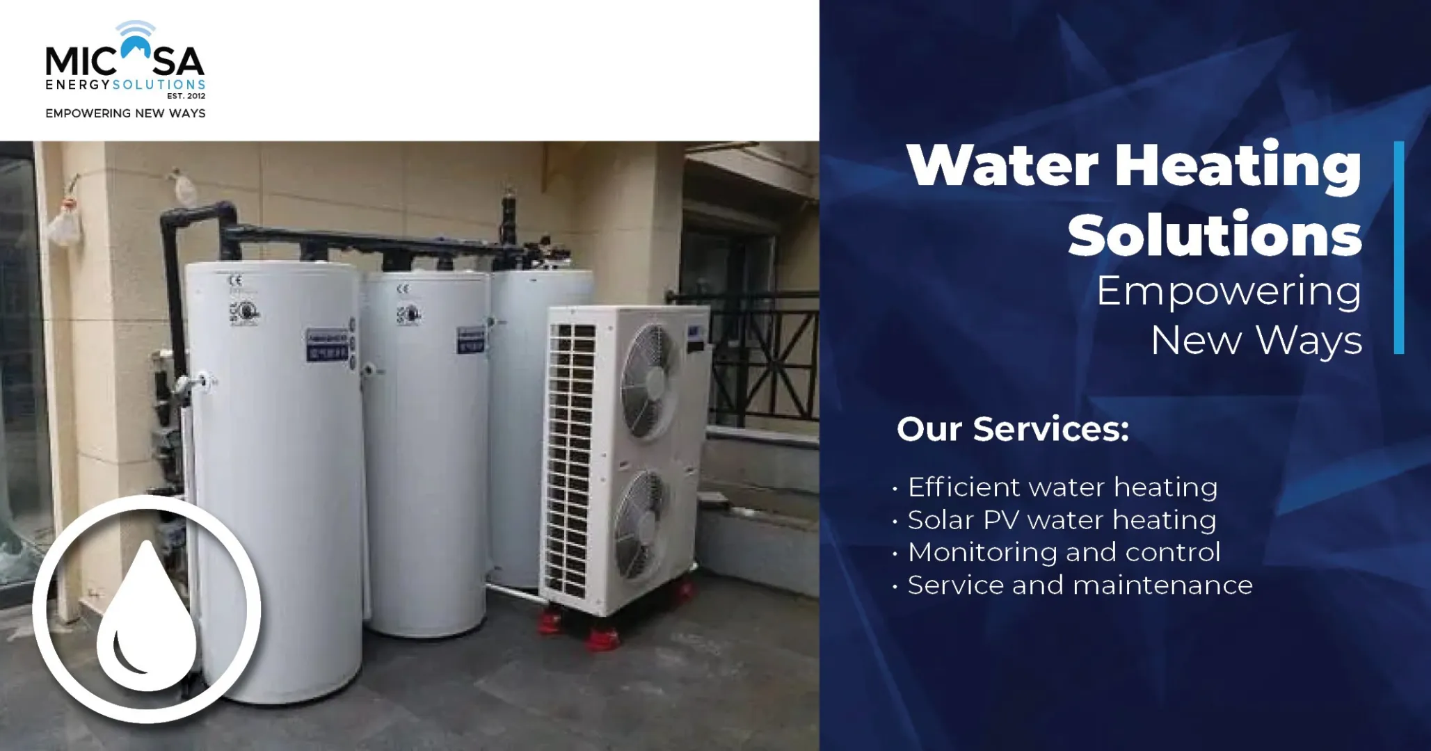 Water heating solutions | Micasa Energy Solutions