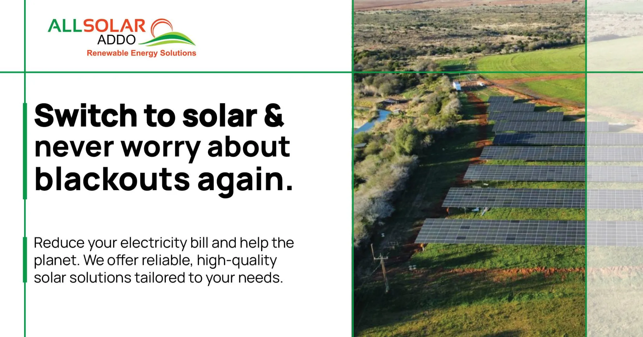Switch to solar &amp; never worry about blackouts again | Allsolar Addo