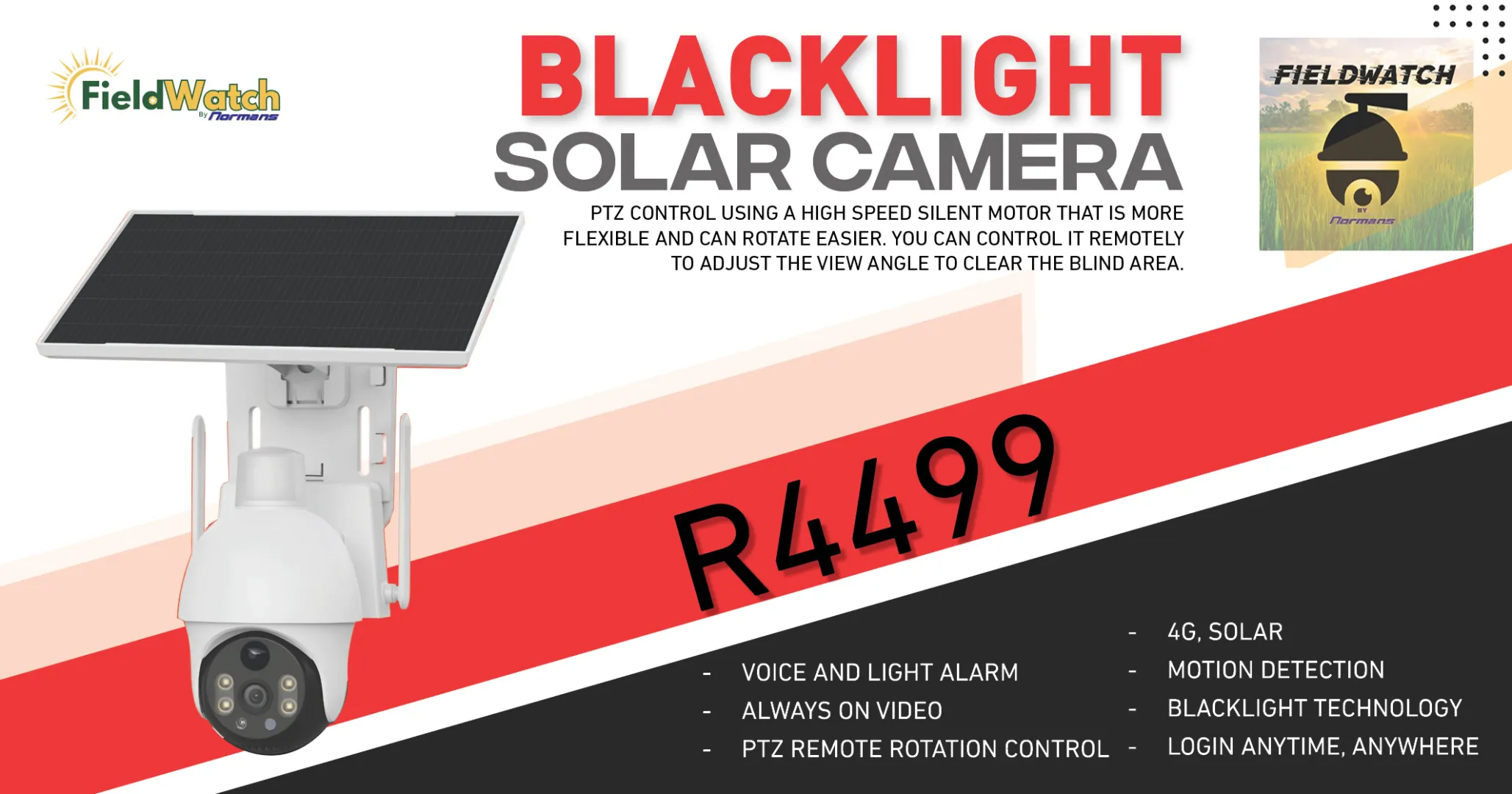 Blacklight solar camera | Normans