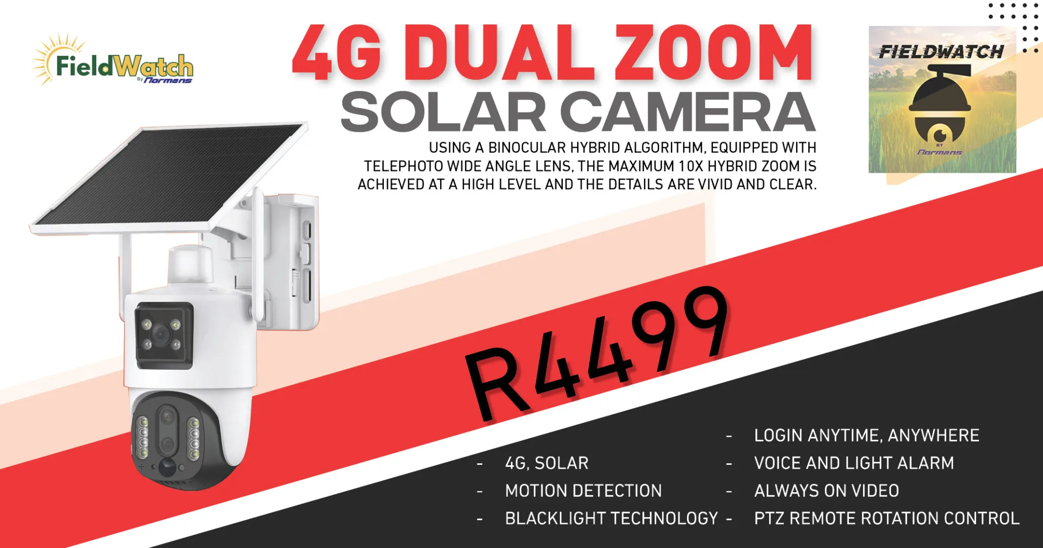 4G Dual zoom solar camera | Normans