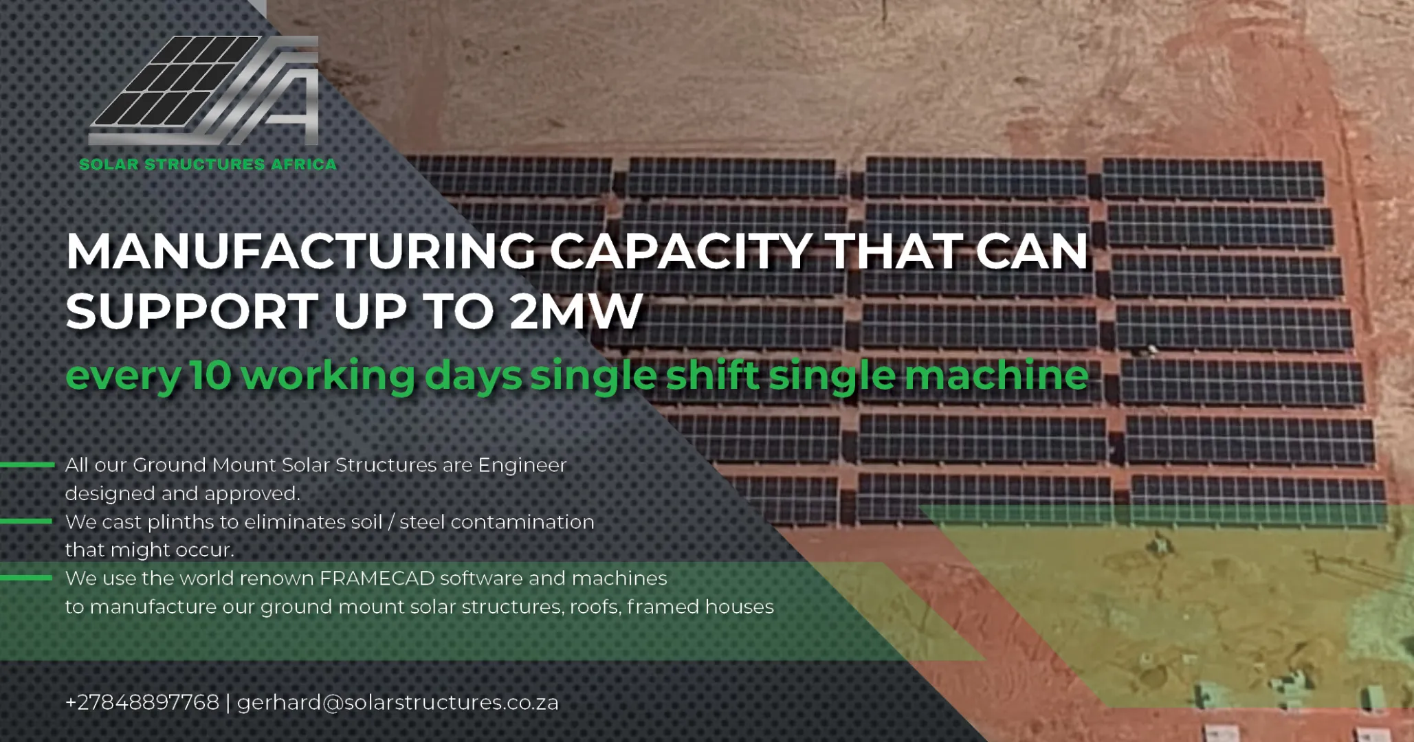 Manufacturing capacity that can support up to 2MW | Solar Structures Africa