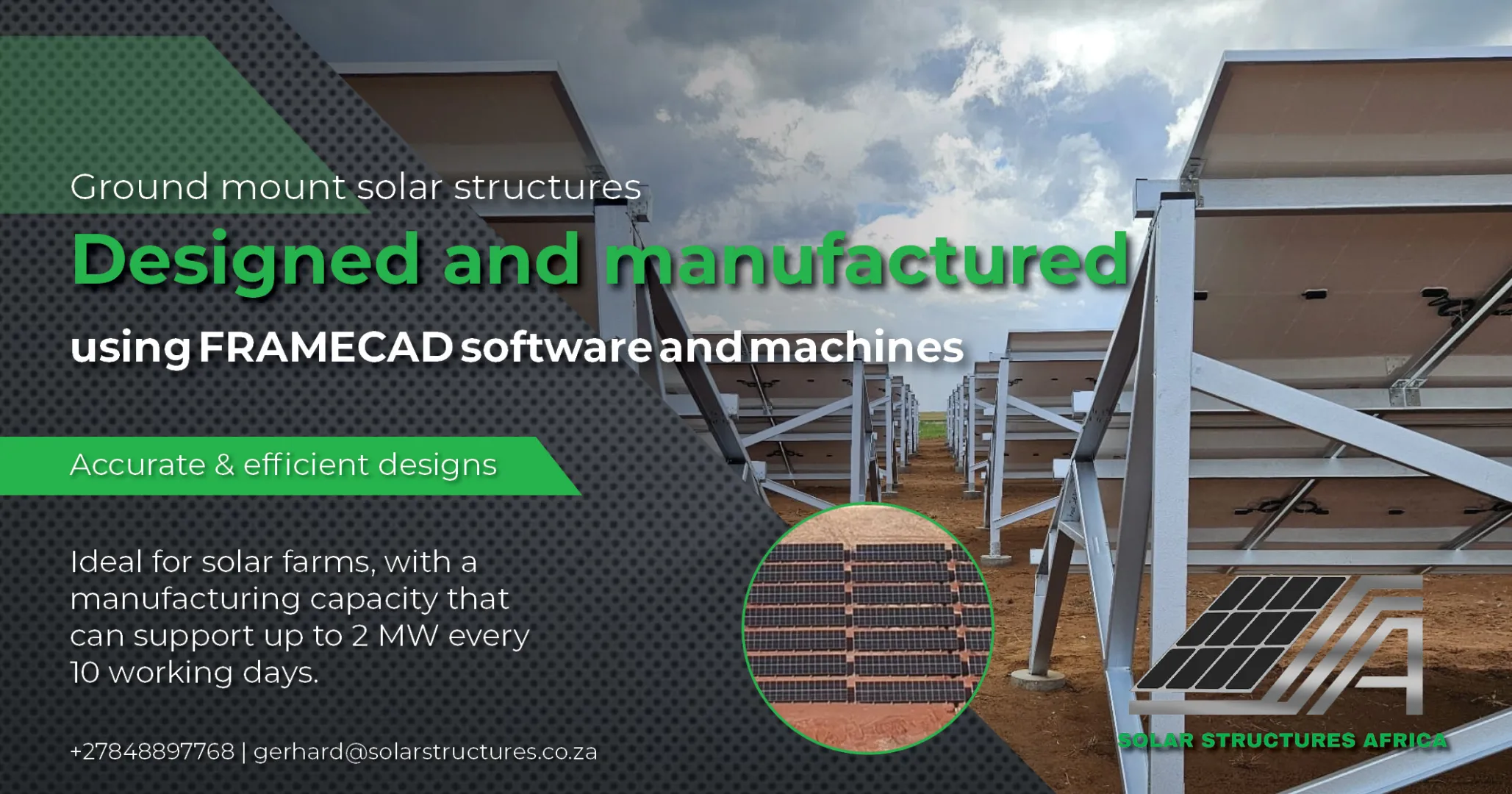 Ground mount solar structures, designed and manufactured | Solar Structures Africa