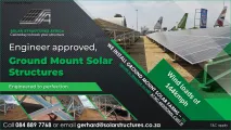 Engineer approved, ground mount solar structures | Wind loads of 144kmph | Solar Structures Africa