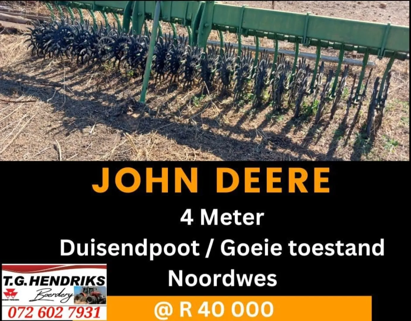 John Deere 4 Meter | T.G Hendriks boerdery