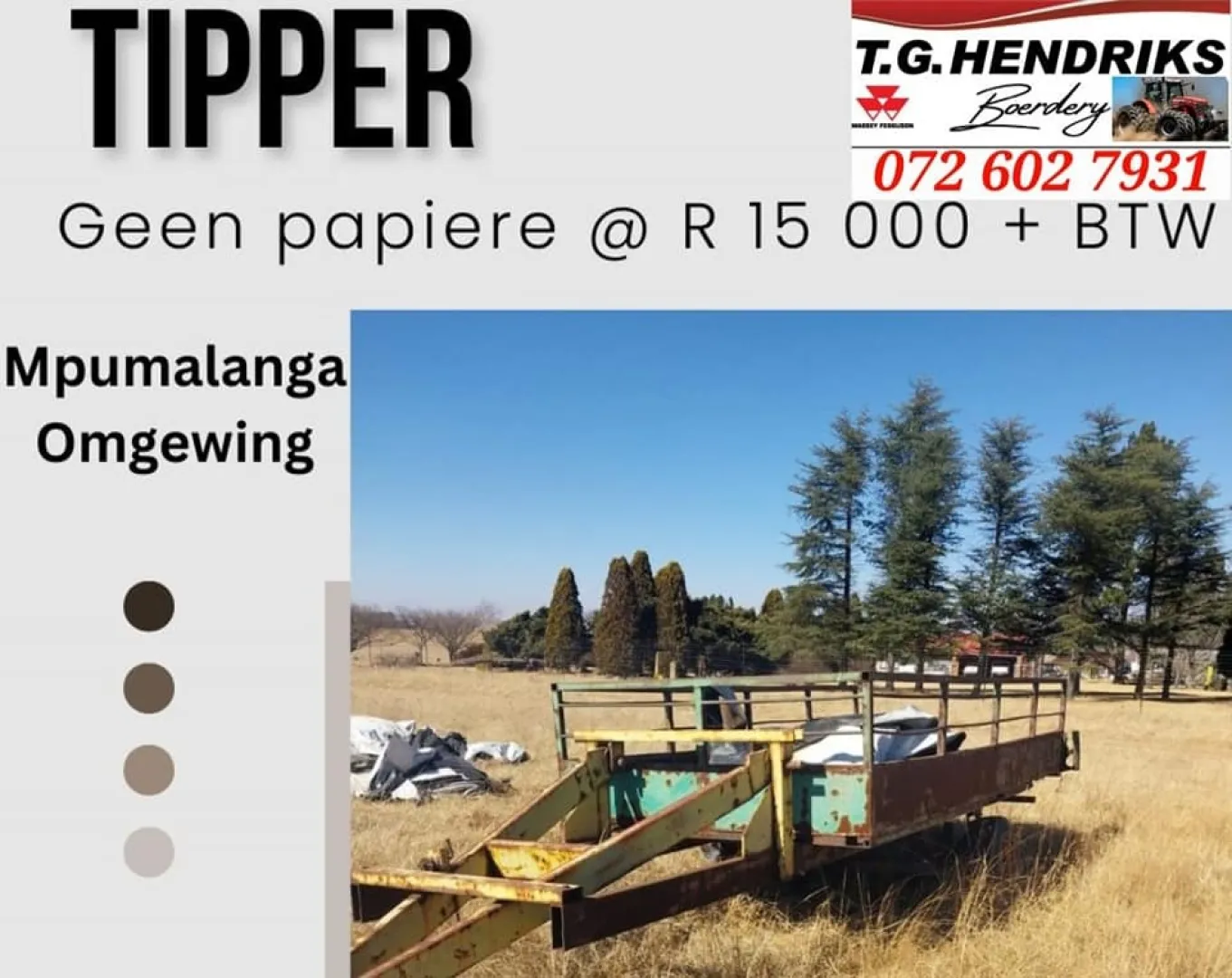 Tipper | T.G Hendriks boerdery