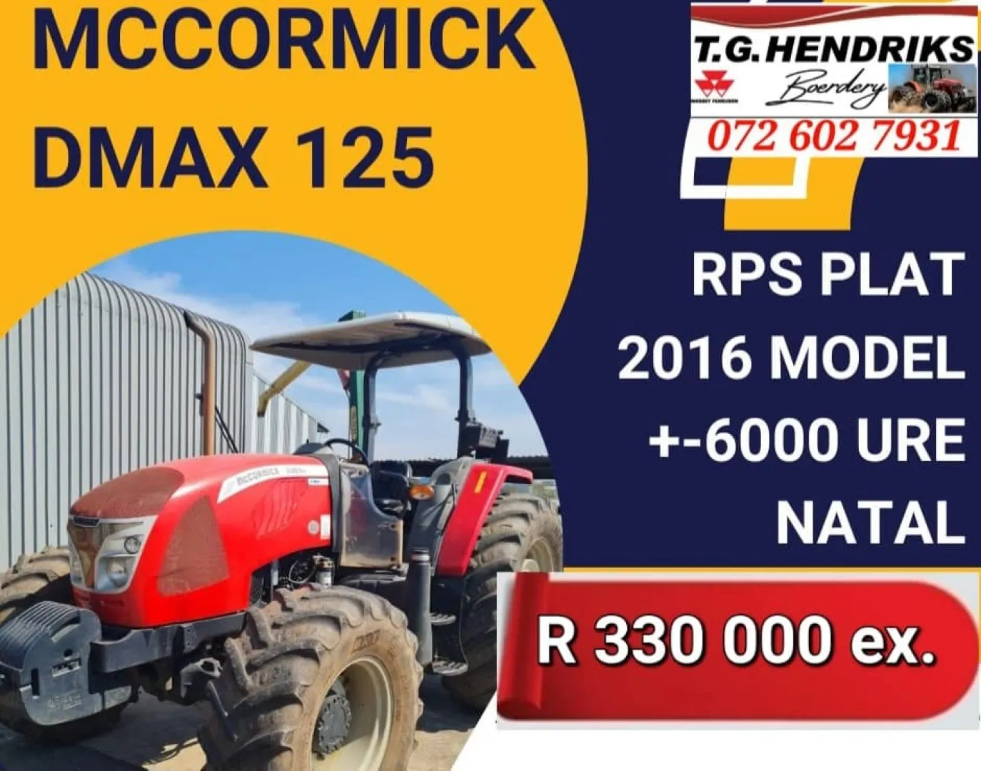 McCormick DMAX 125 | T.G Hendriks boerdery