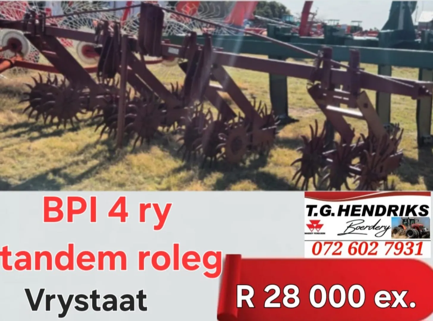 BPI 4 ry tandem roleg | T.G. Hendriks Boerdery