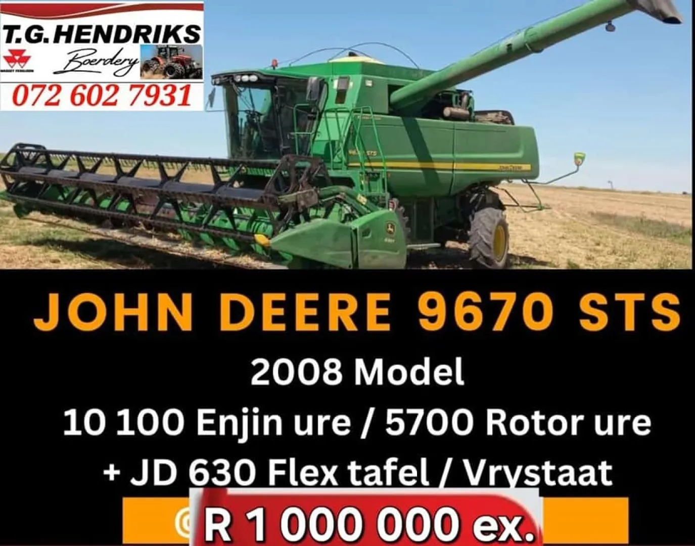 John Deere 9670 STS | T.G Hendriks boerdery