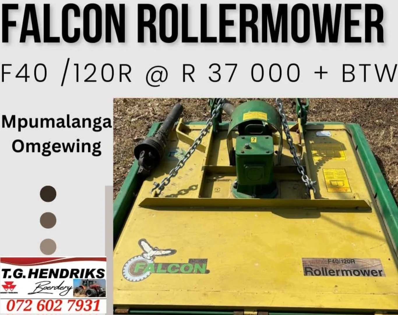 Falcon rollermower | T.G Hendriks boerdery