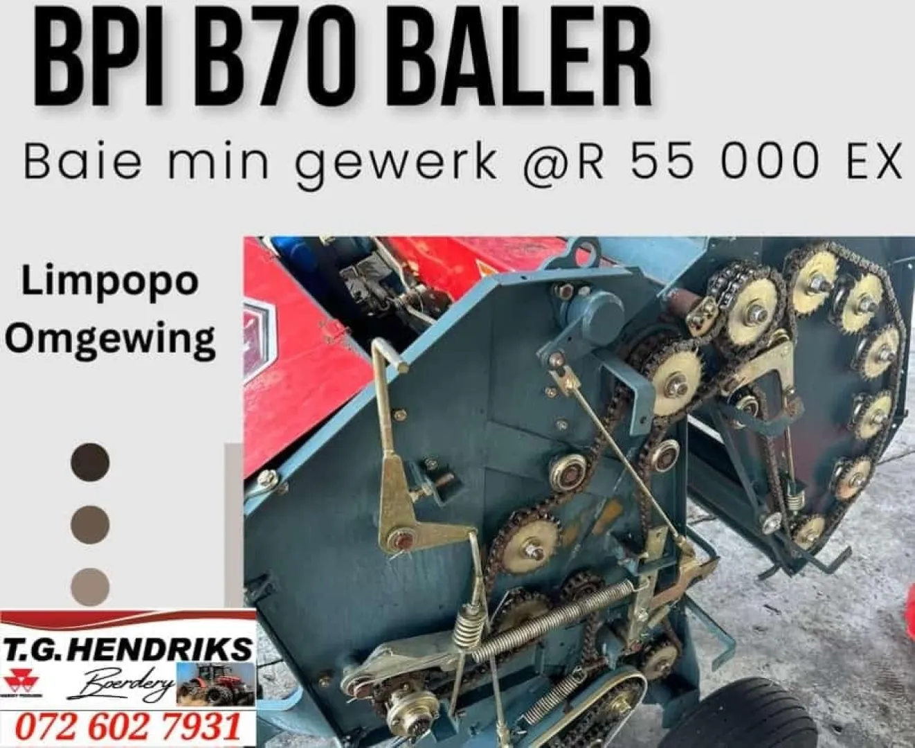 BPI B70 Baler | T.G Hendriks boerdery