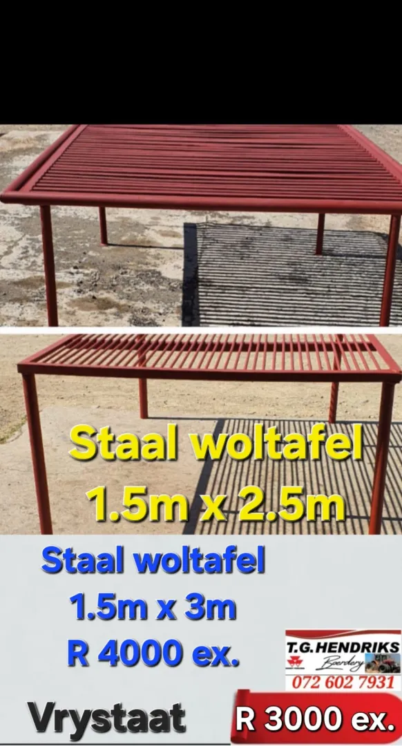 Staal woltafels | T.G Hendriks boerdery