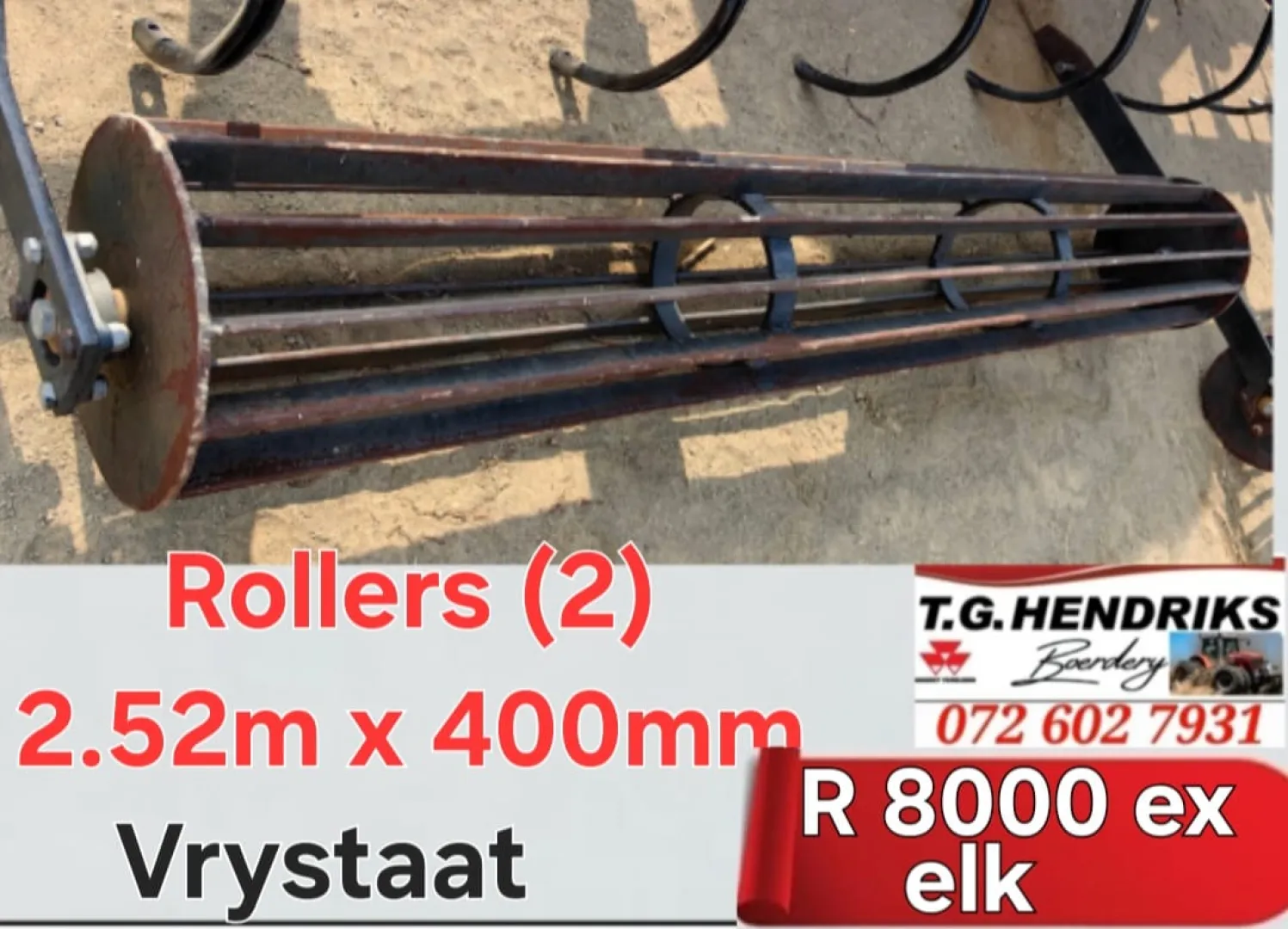 2 Rollers 2.52 x 400 mm | T.G. Hendriks Boerdery