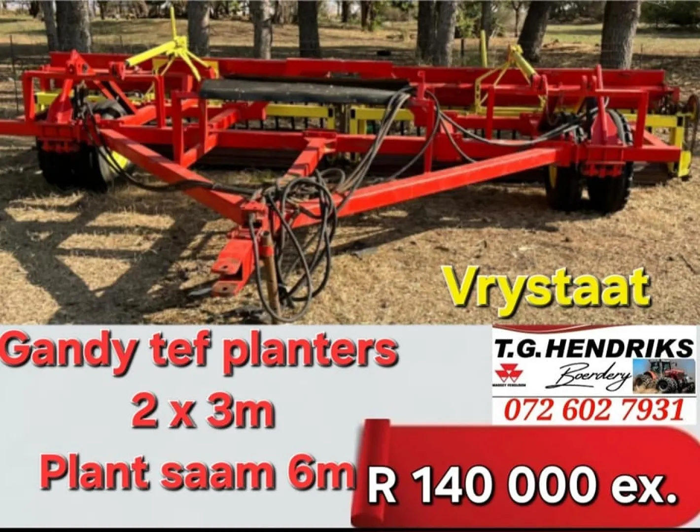Gandy tef planters | T.G. Hendriks Boerdery