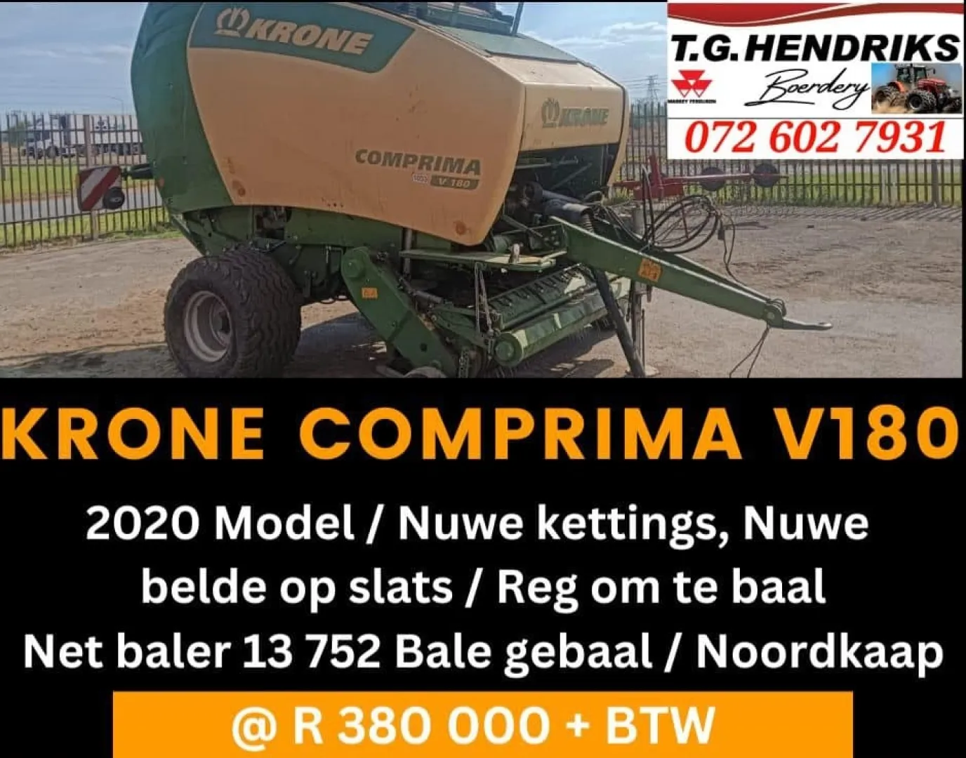 Krone comprima V180 | T.G. Hendriks Boerdery