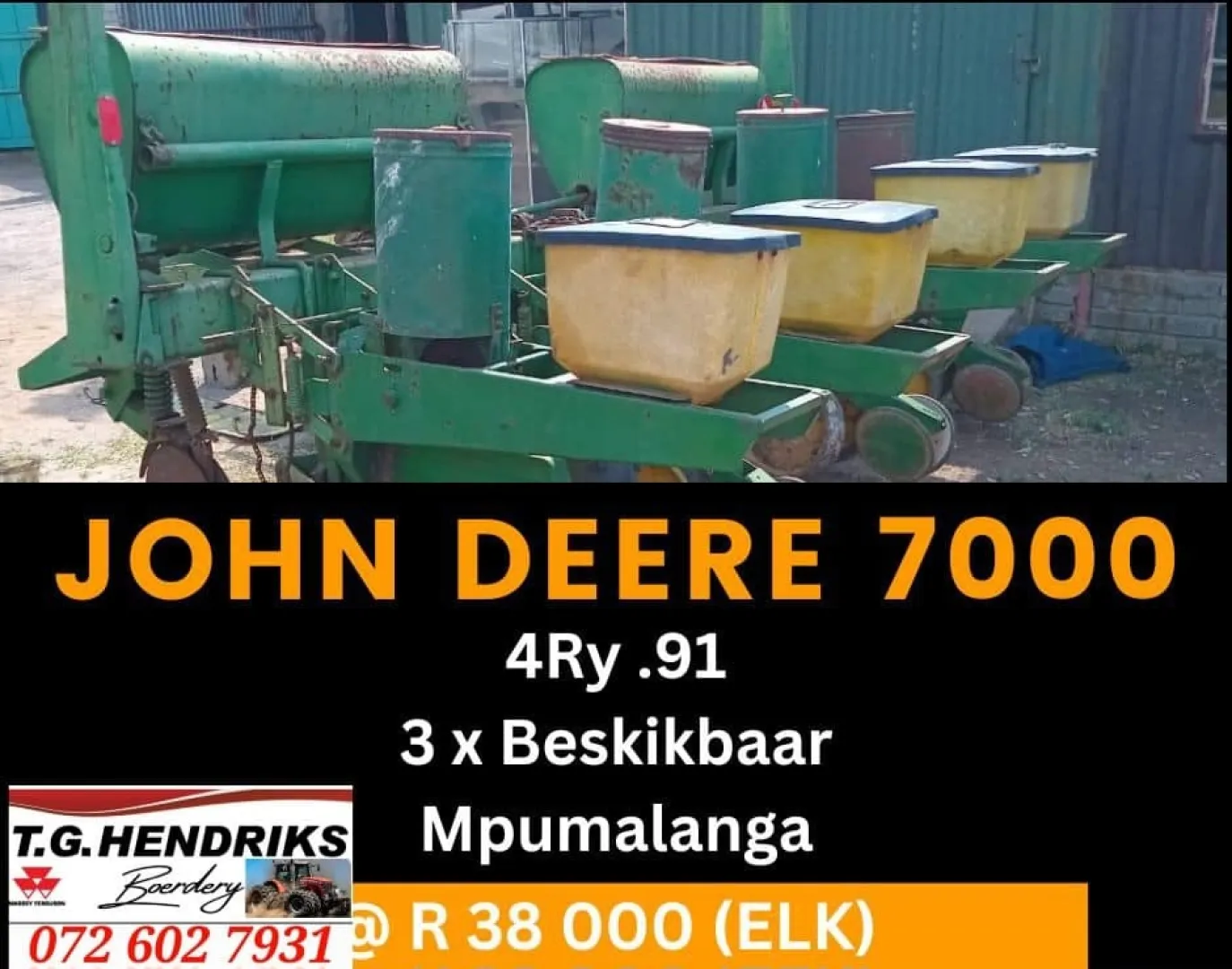 John Deere 7000 4ry .91 | T.G. Hendriks Boerdery