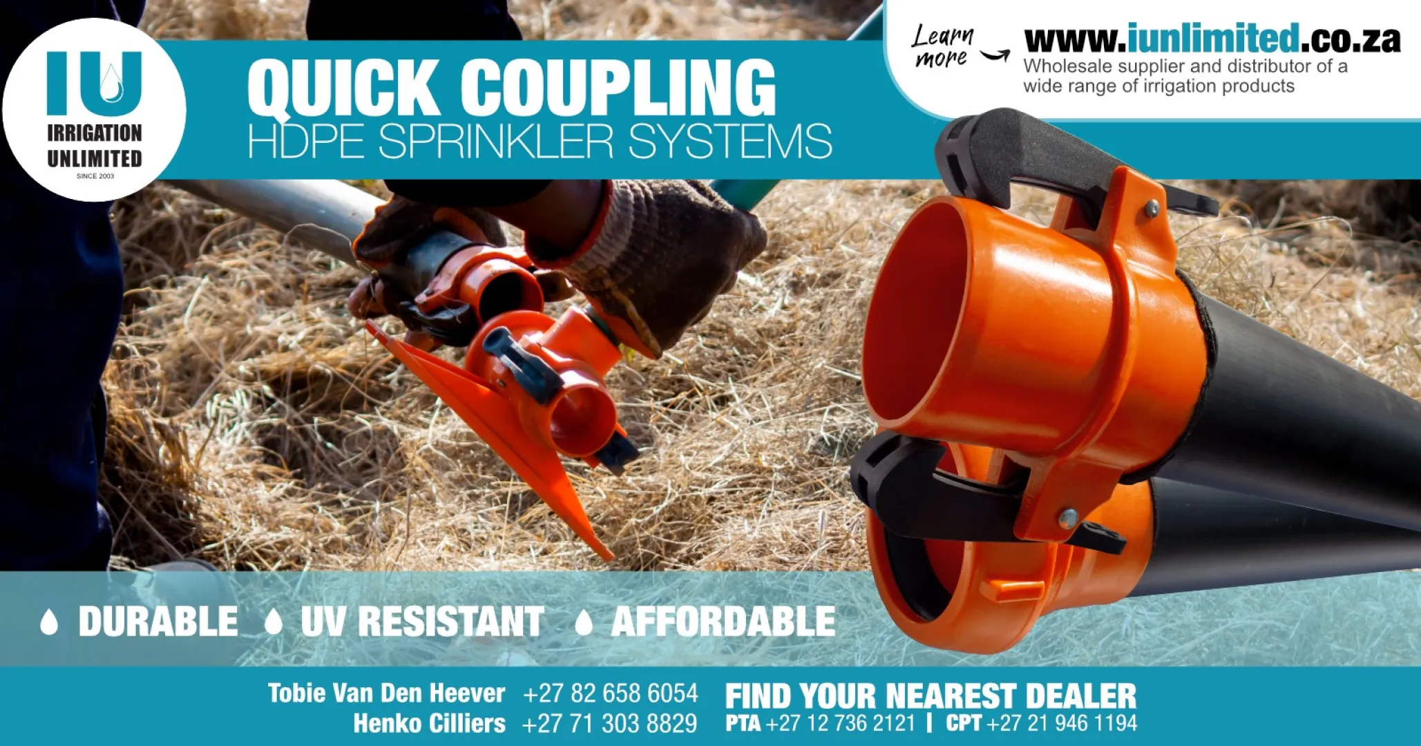 Quick coupling HDPE sprinkler system | Irrigation Unlimited