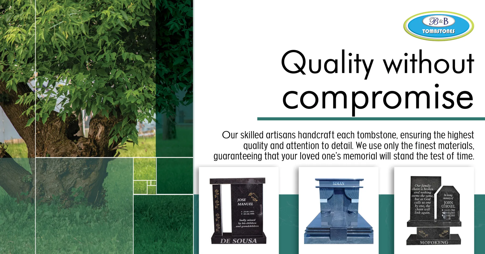 Quality without compromise | B&amp;B Tombstones