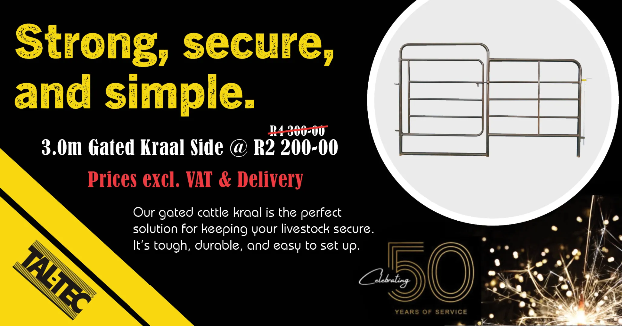 Strong, secure and simple gated kraal side | Tal-Tec