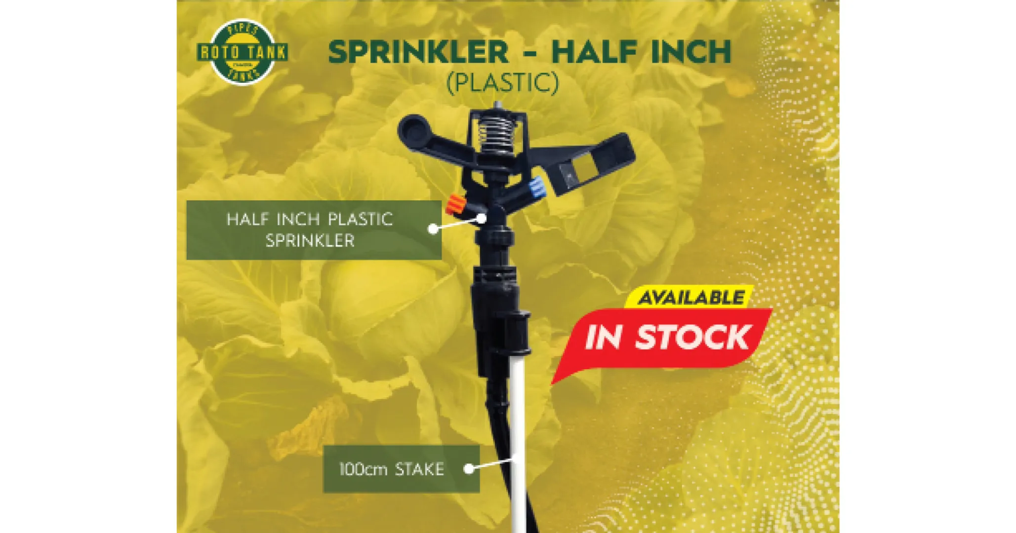 Sprinkler - half inch (plastic) | Roto Tanks