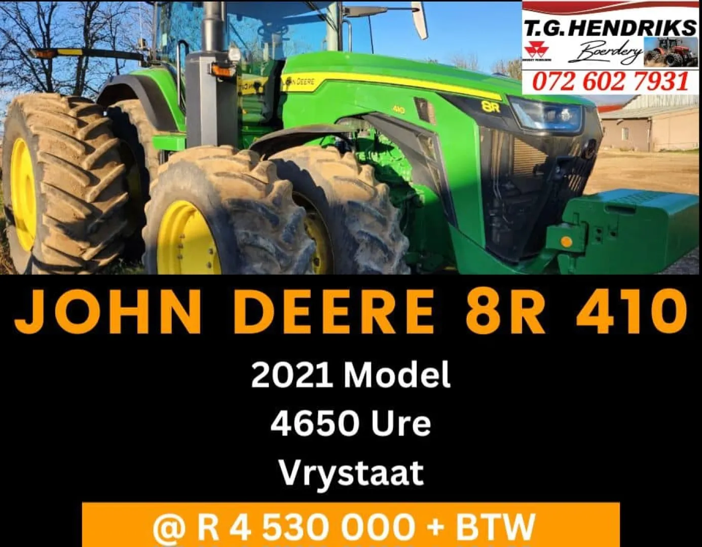 2021 John Deere 8R 410 | T.G. Hendriks