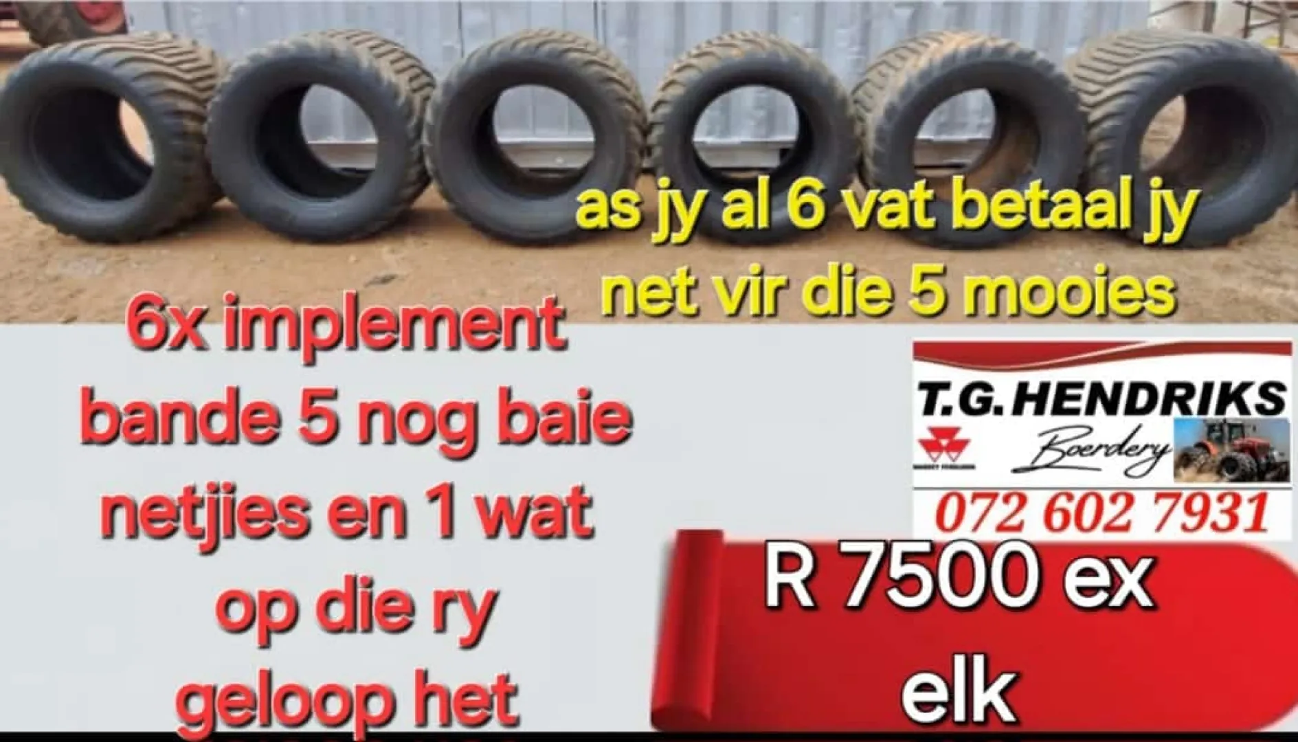 6 x Implement bande | T.G. Hendriks