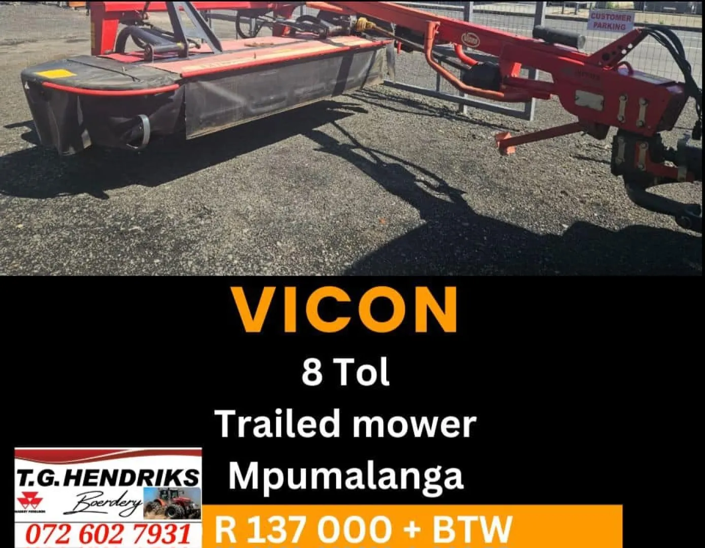 Vicon 8-Tol trailed mower | T.G. Hendriks