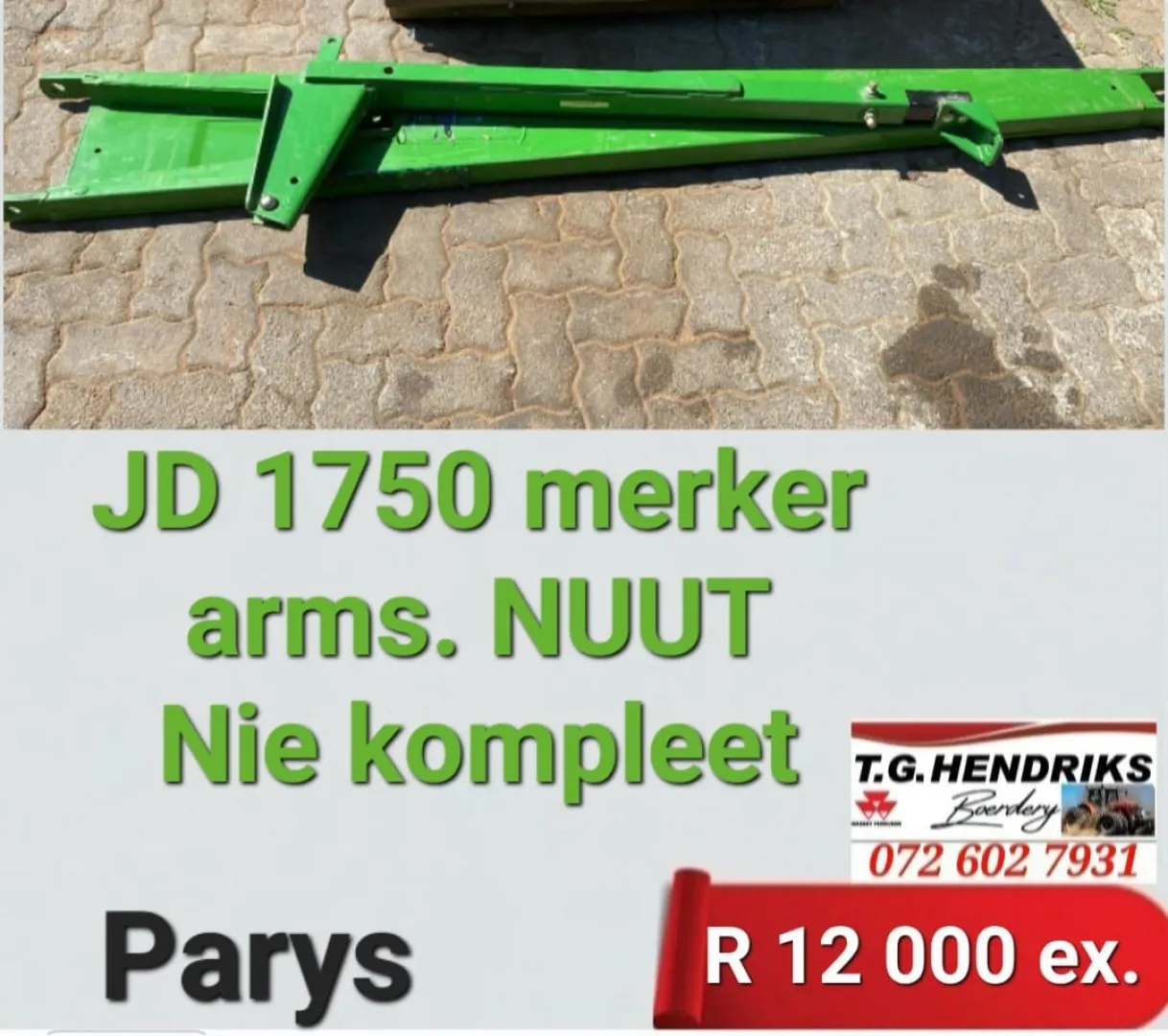 John Deere 1750 merker arms | T.G. Hendriks