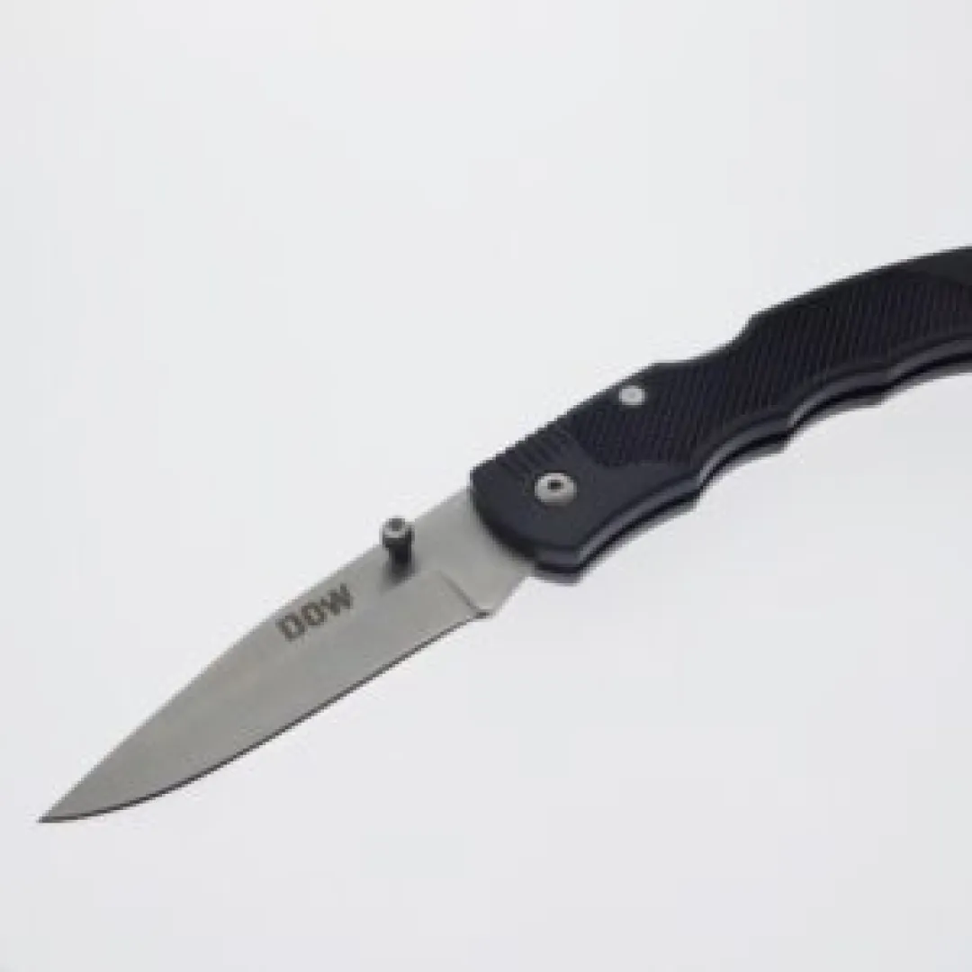 DOW. Folding knife, back lock, Black Plastic Handle (K2077) 1 | Outdoor Innovation