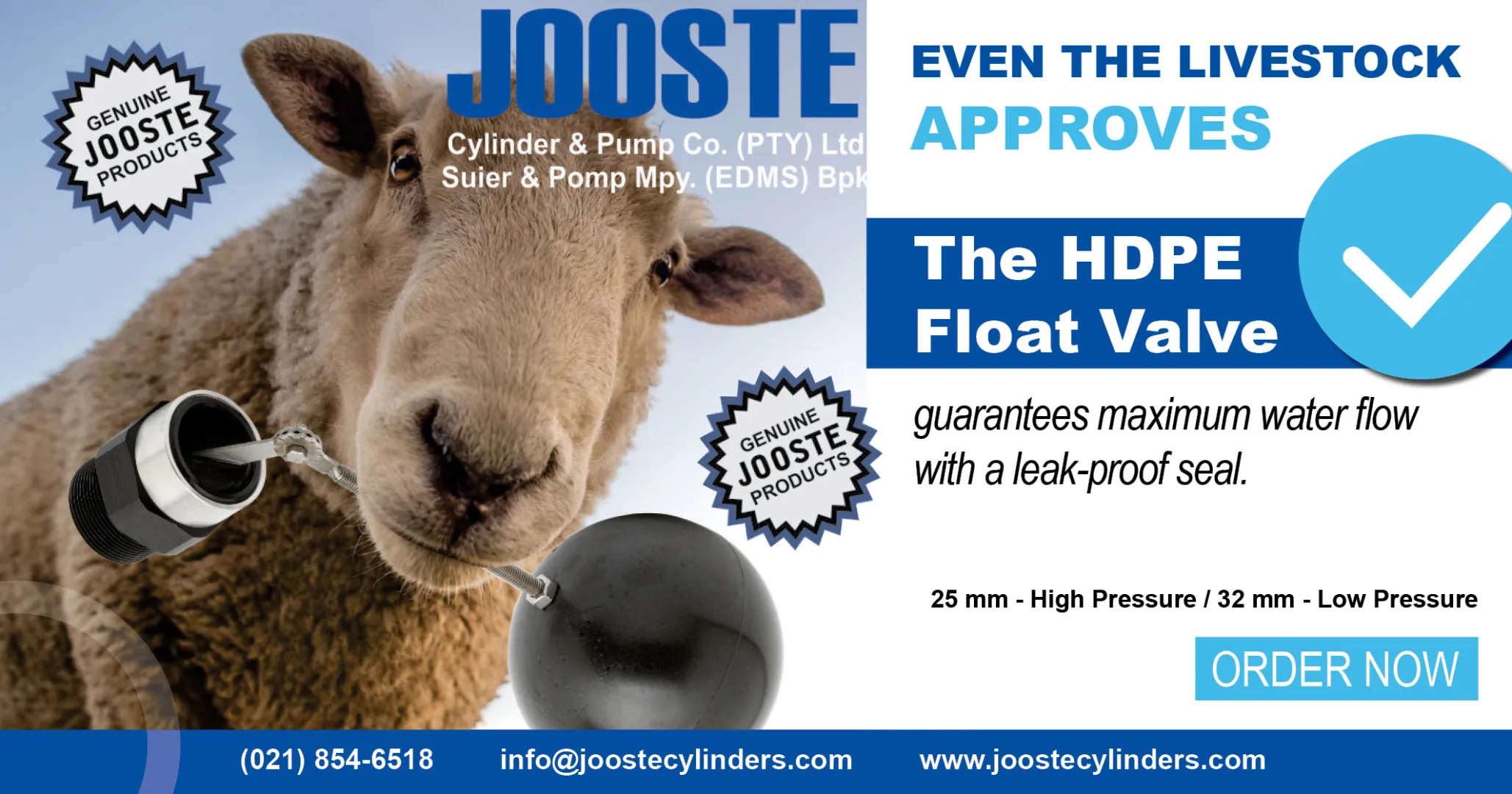 JOOSTE HDPE float valve | Jooste Cylinder &amp; Pump Co. (PTY) Ltd
