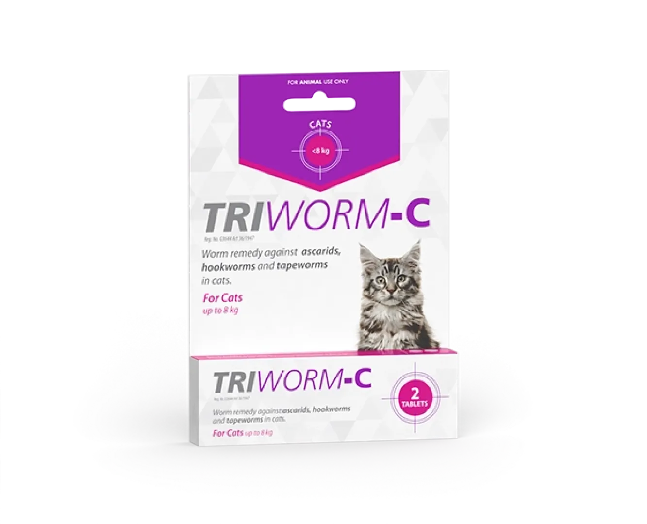 Tri Worm C cat tabs 2’s | ANB Vet