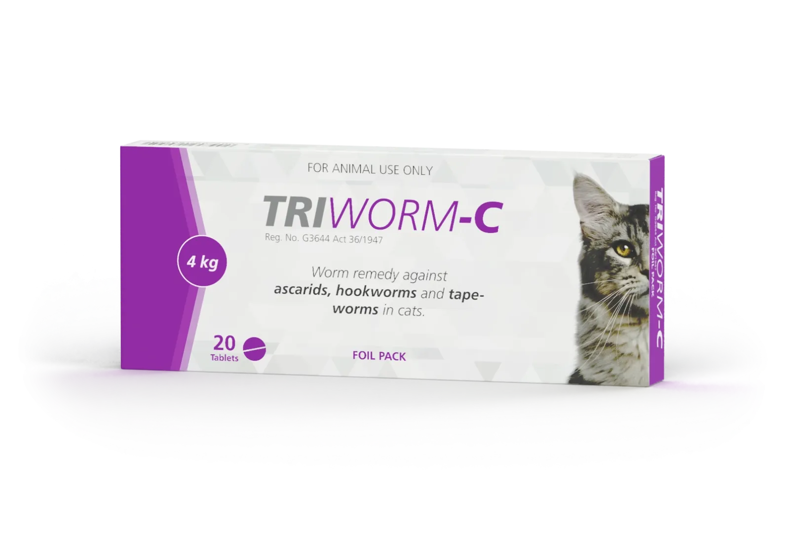 Tri worm C cat tabs foil 20’s | ANB Vet