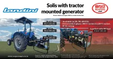 Landini Solis tractor with mounted generator | Reapers Agri