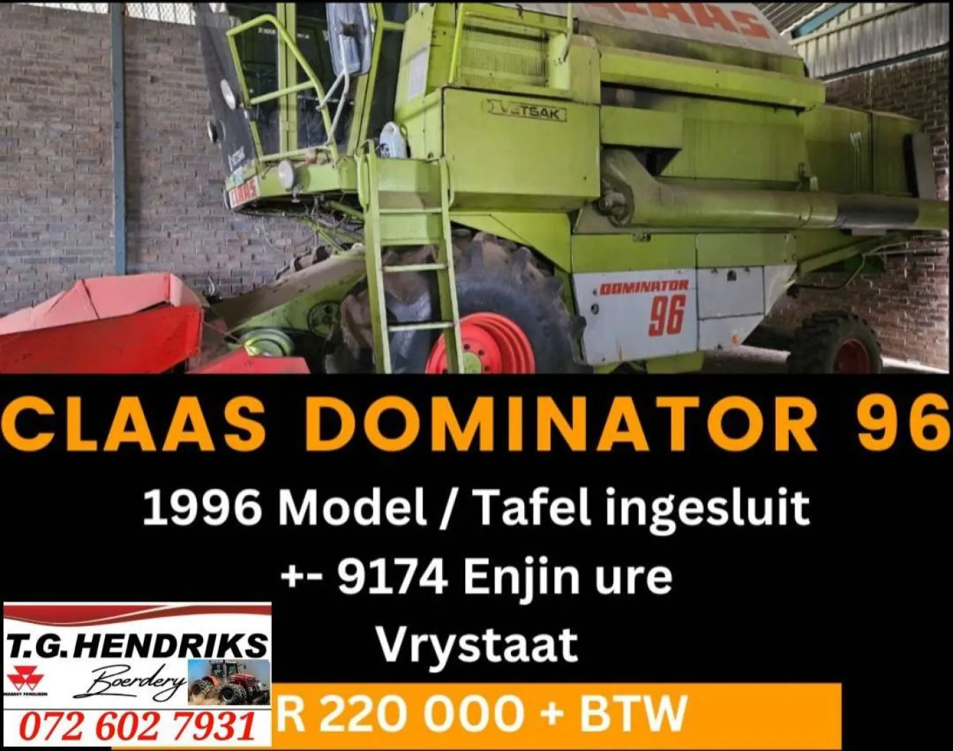 Claas dominator 96 | T.G. Hendriks