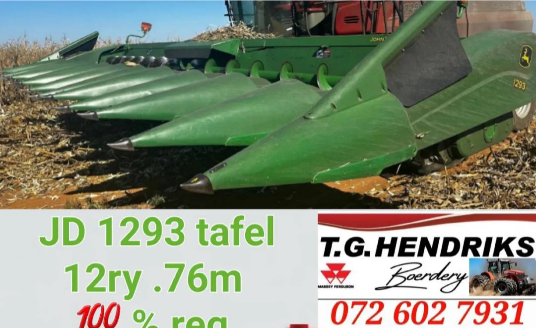 John Deere 1293 tafel 12ry.76m | T.G. Hendriks