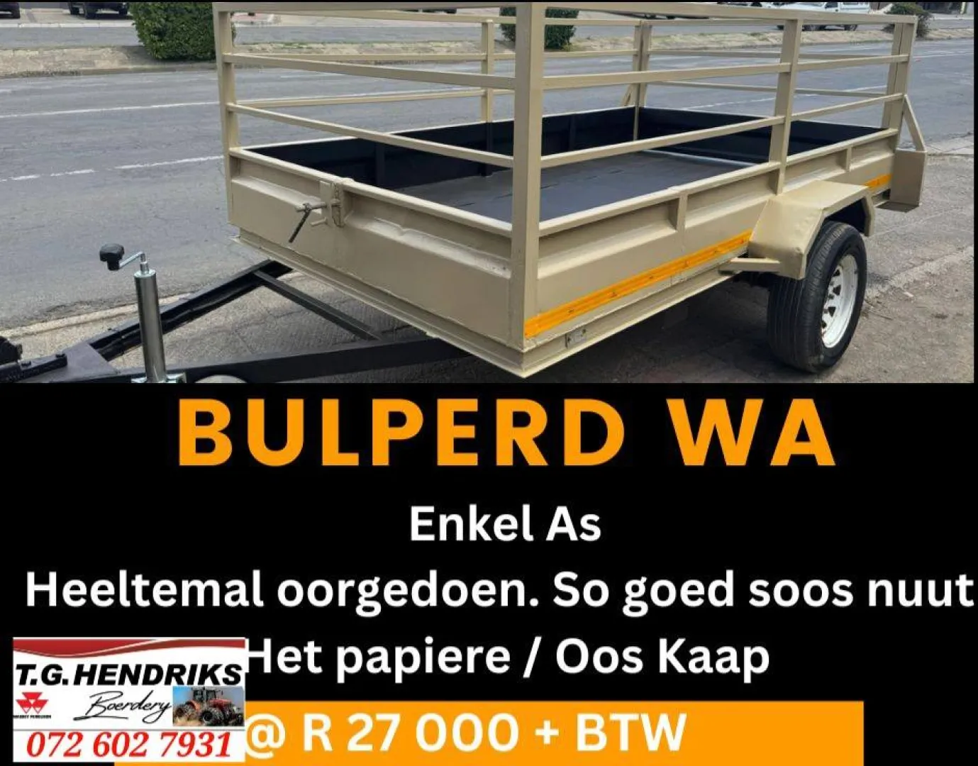 Bulperd wa | Enkel as | T.G Hendriks