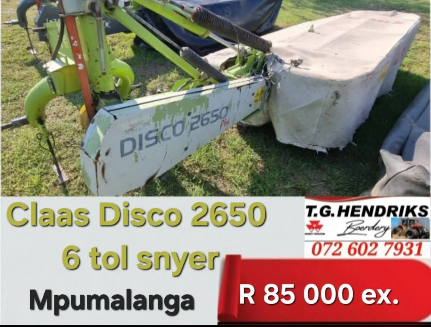 Claas Disco 2650 6-tol snyer | T.G Hendriks