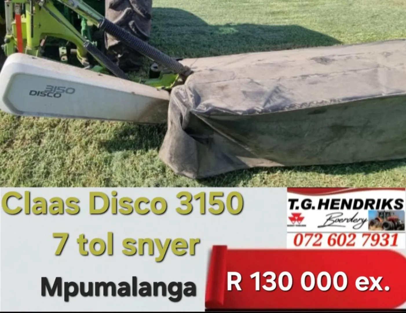 Claas Disco 3150 7-Tol snyer | T.G Hendriks