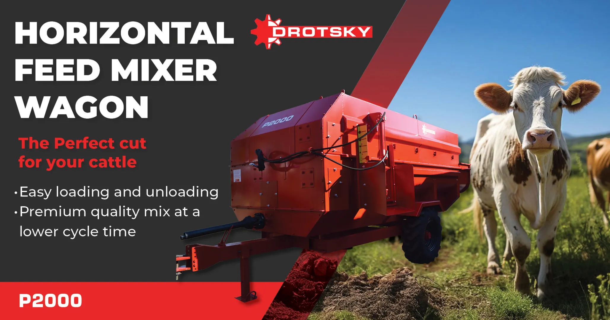 Horizontal feed mixer wagon | P2000 | Drotsky