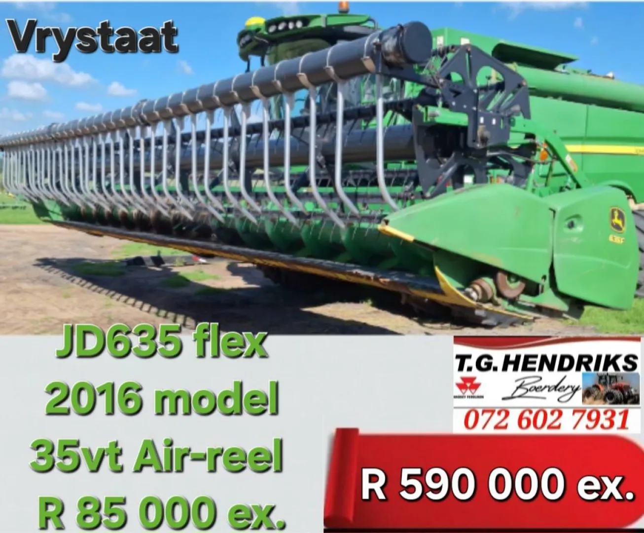 John Deere 635 Flex | 2016 Model | T.G Hendriks
